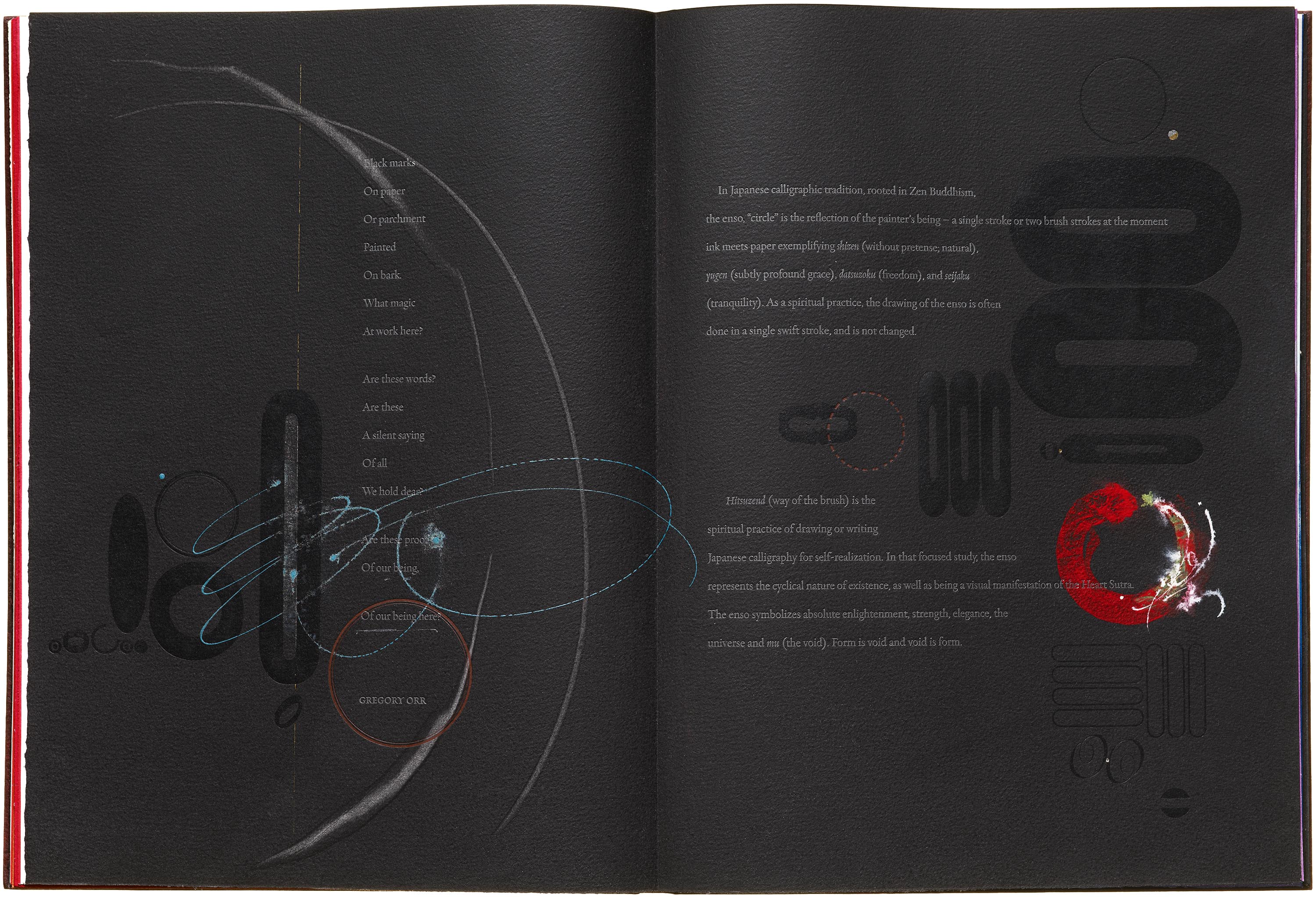 Suzanne Moore, Zero: Cypher of Infinity, handmade book, Vashon Island, WA, 2014, 28 x 38 cm.