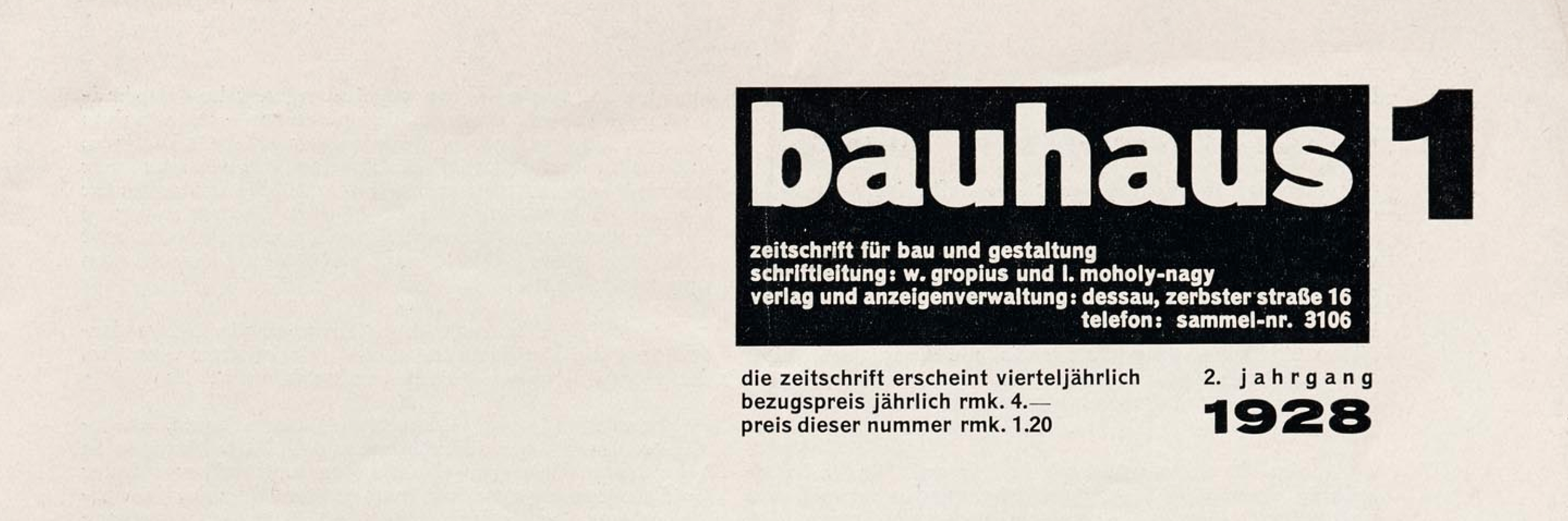 Periodicals as Collections, No. 2: bauhaus - Letterform Archive