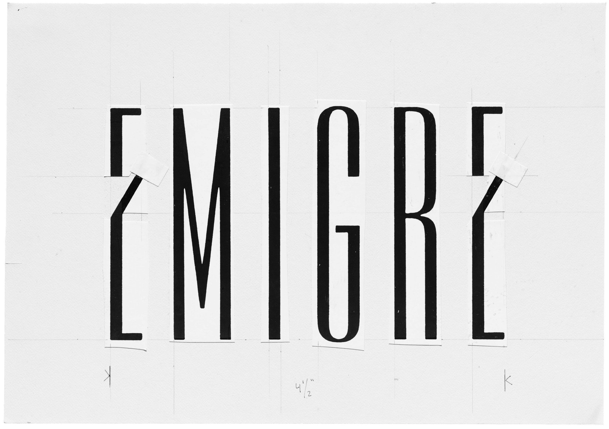 Emigre logo on paste-up board, 1983