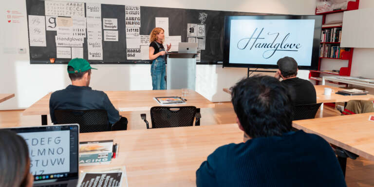 photo of Type West classroom at Letterform Archive
