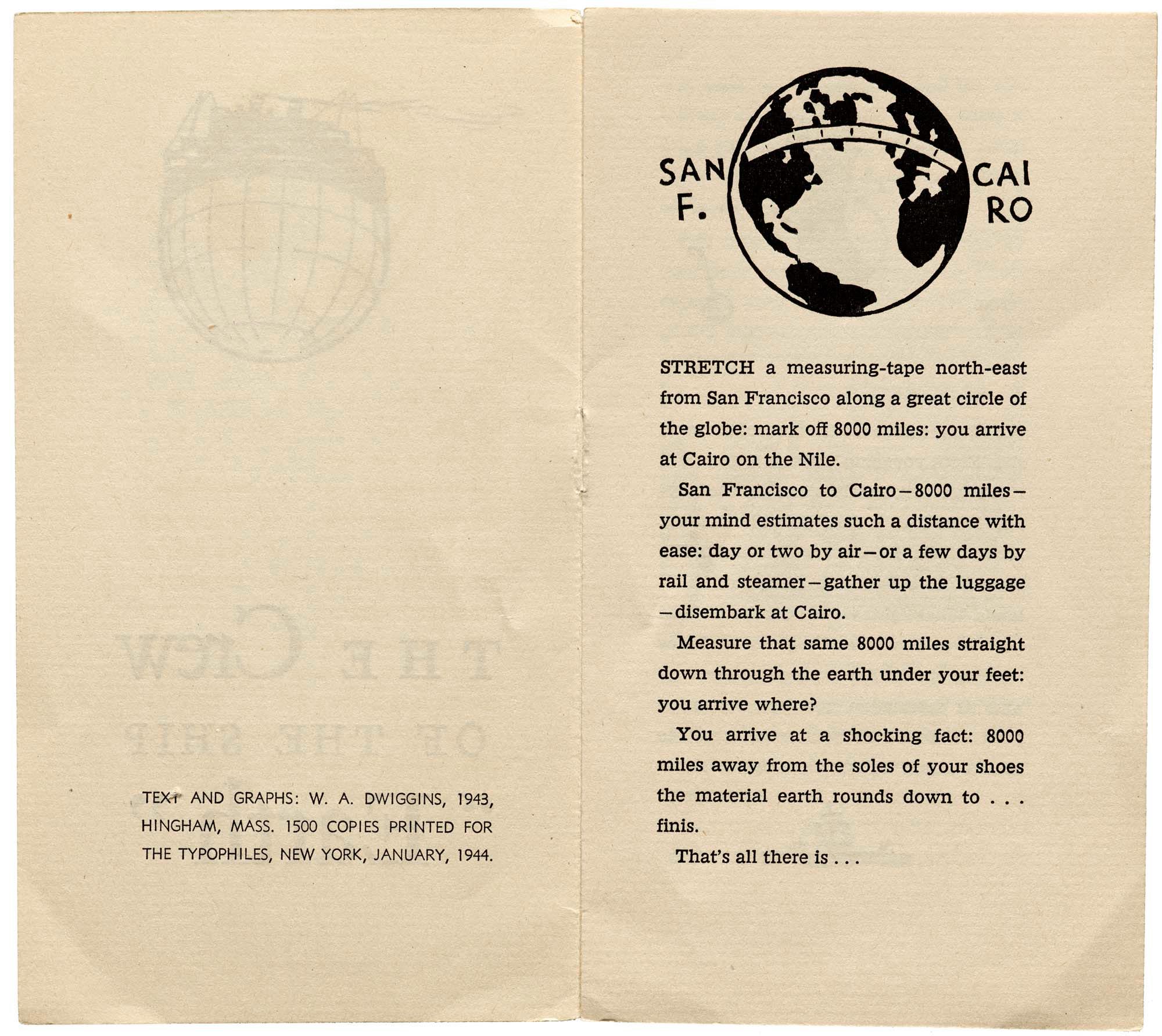 W. A. Dwiggins, Good Ship Earth, Typophiles, NY, 1943 - pages 2–3