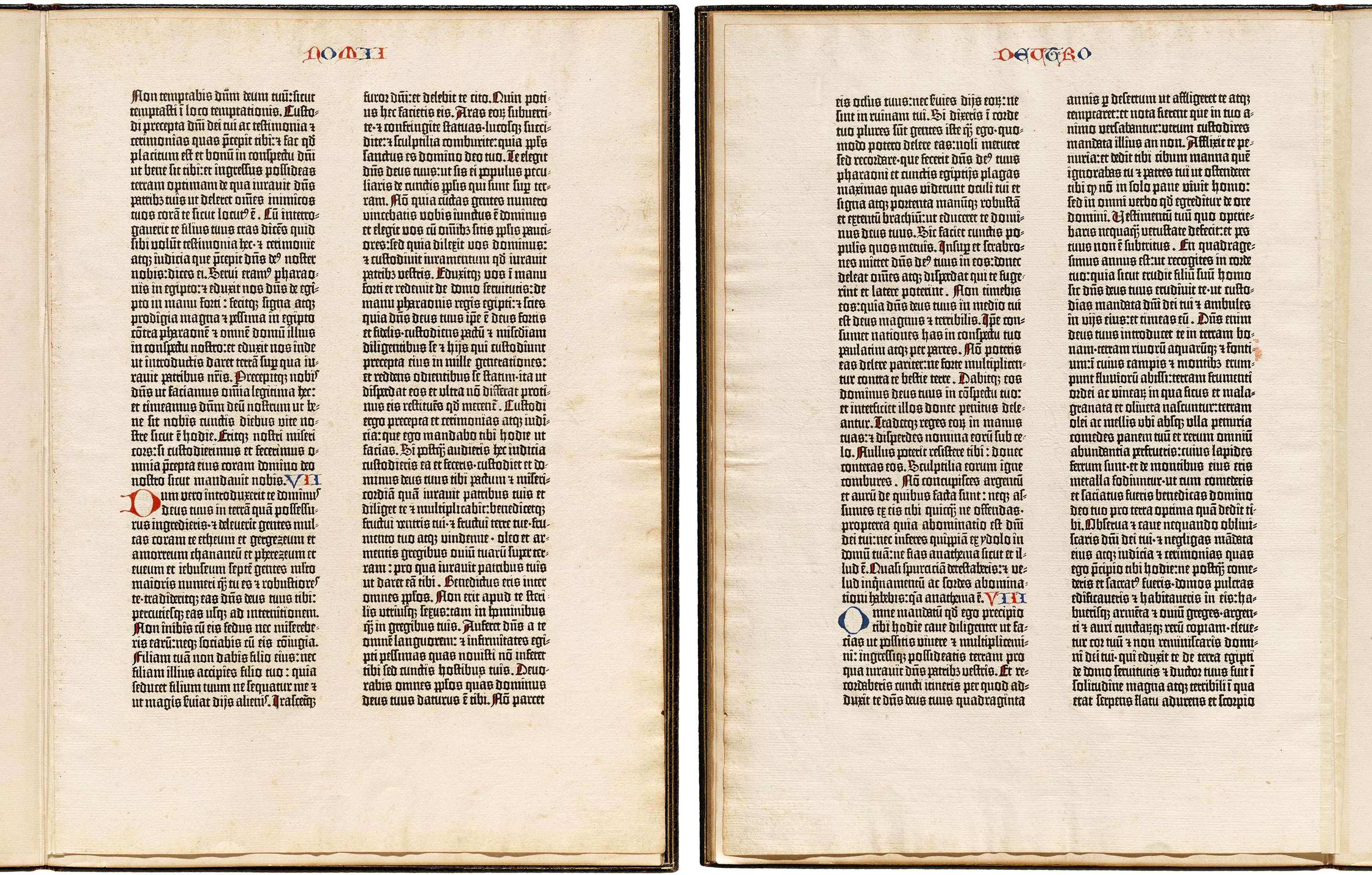 Johannes Gutenberg, two sides of a leaf from his Bible