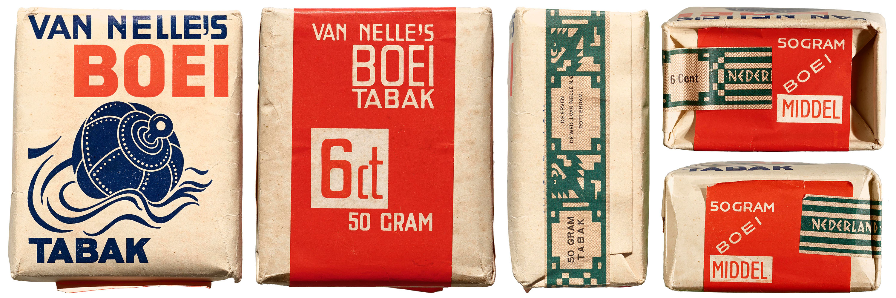 Jacob Jongert, Van Nelle's Boei Tabak unopened package, Rotterdam, ca. 1930. 