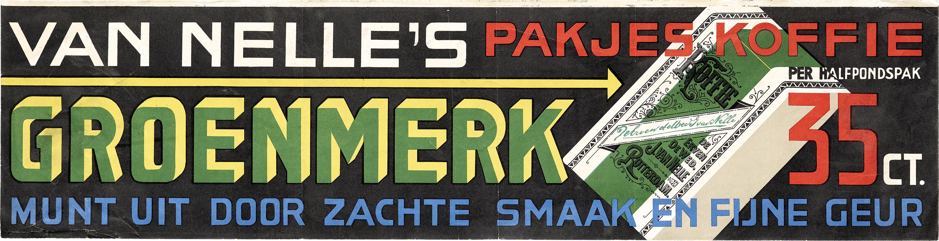 Jacob Jongert, Van Nelle's Groen Merk coffee label, Rotterdam, ca. 1930