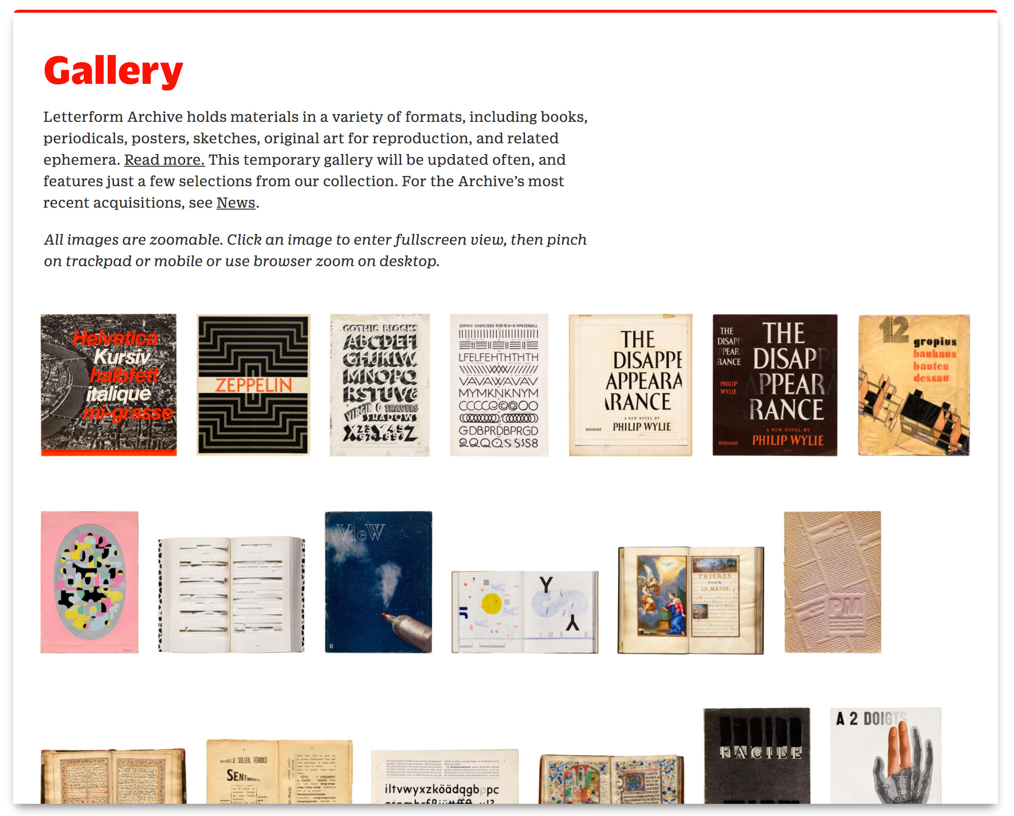 New Letterform Archive online gallery