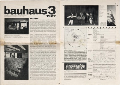 Pages 1 and 4 of bauhaus 3, 1927.