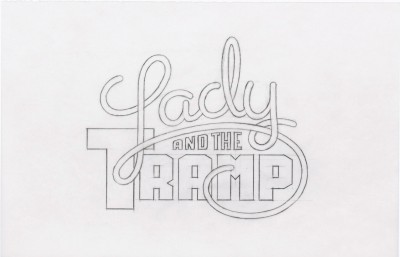 Title treatment sketch for Lady and the Tramp.