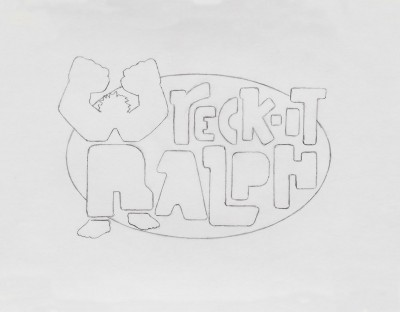 Title treatment sketch for Wreck-It Ralph.
