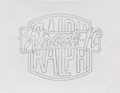 Title treatment sketch for Wreck-It Ralph.
