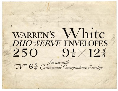 Original lettering for S. D. Warren, 1930s. 