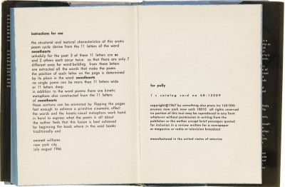 Emmett Williams, sweethearts, something else press, New York City, 1967