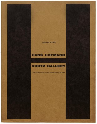 Elaine Lustig Cohen, exhibition catalog for Hans Hoffman, Kootz Gallery, New York, 1959.