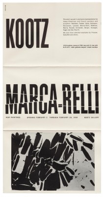 Elaine Lustig Cohen, exhibition catalog for Marca-Relli, Kootz Gallery, New York, 1959.