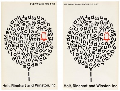 Elaine Lustig Cohen, Fall/Winter catalog for Holt, Reinhart and Winston, Inc., New York, 1964.