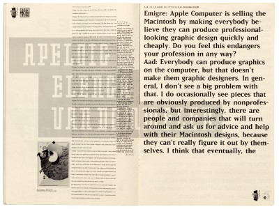 Pages 14–15, Emigre #11, Berkeley, Emigre Graphics, 1989.