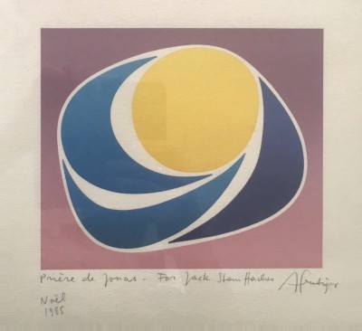 Print signed by Adrian Frutiger for Christmas, 1985.