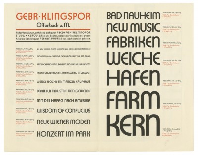 Specimen for Kabel, Klingspor, ca. 1930.