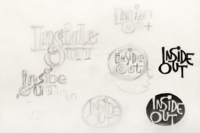 Title treatment sketch for Inside Out.