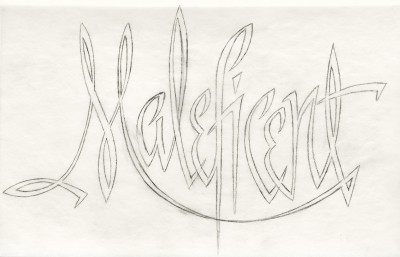 Title treatment sketch for Maleficent.