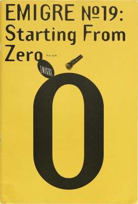Cover of Emigre #19 Starting from Zero, 1991.
