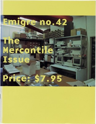 Cover of Emigre #42: The Mercantile Issue, 1997.