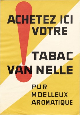 Jacob Jongert, Van Nelle's Tabac window poster, Rotterdam, ca. 1930s