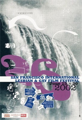 Martin Venezky / Appetite Engineers, 2Frameline (Brochure) for the 26th San Francisco Lesbian and Gay Film Festival, 2002.