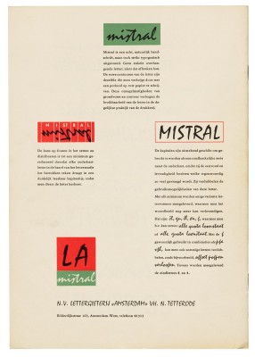 Mistral, Amsterdam Type Foundry, ca. 1956