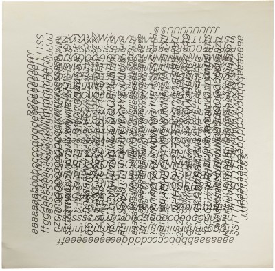 Untitled print, “Shifting & Inking” series, Jack Stauffacher, 1967. Collection of Letterform Archive.