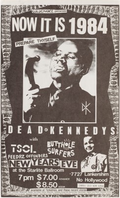 Flyer for Dead Kennedys, TSOL, Feedrz, Offenders, and Butthole Surfers at the Starlite Ballroom, 1984.