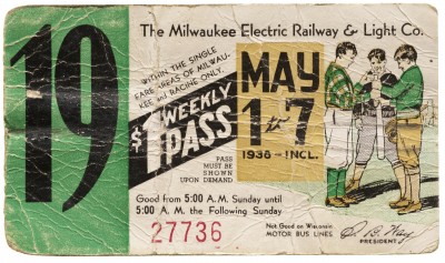 Milwaukee Transit Pass, 1938