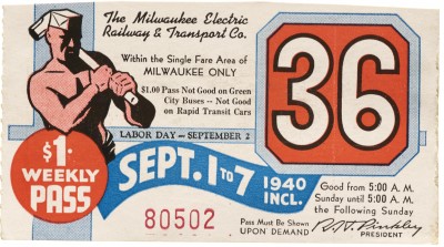 Milwaukee Transit Pass, 1940
