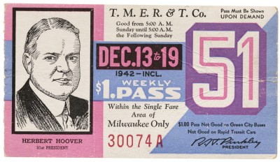Milwaukee Transit Pass, 1942
