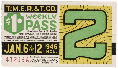 Milwaukee Transit Pass, 1946