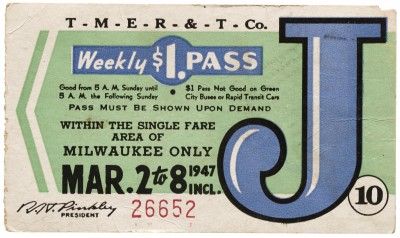 Milwaukee Transit Pass, 1947