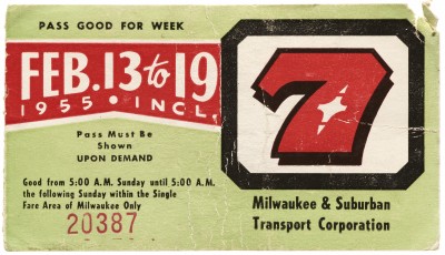 Milwaukee Transit Pass, 1955