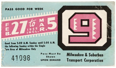 Milwaukee Transit Pass, 1955