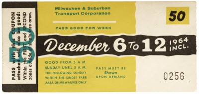 Milwaukee Transit Pass, 1964