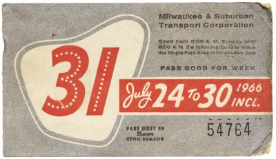 Milwaukee Transit Pass, 1966