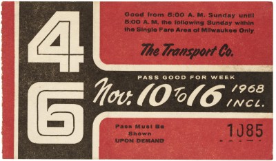 Milwaukee Transit Pass, 1968