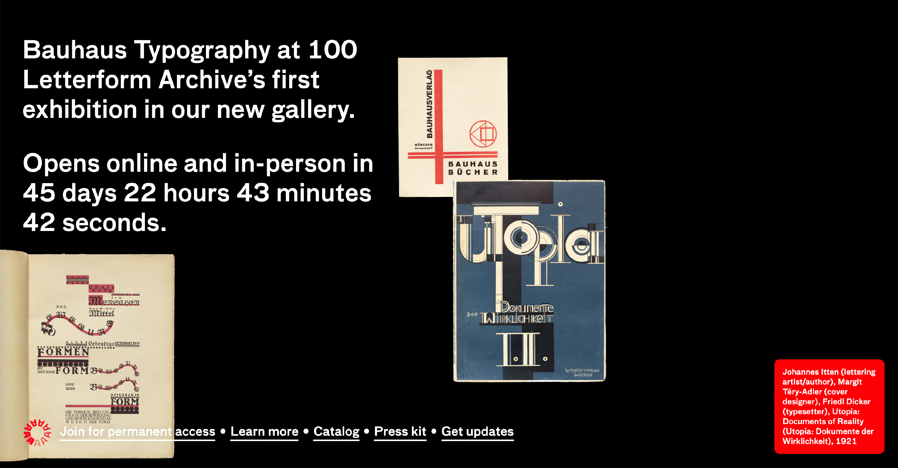 Bauhaus Typography at 100 exhibition website teaser